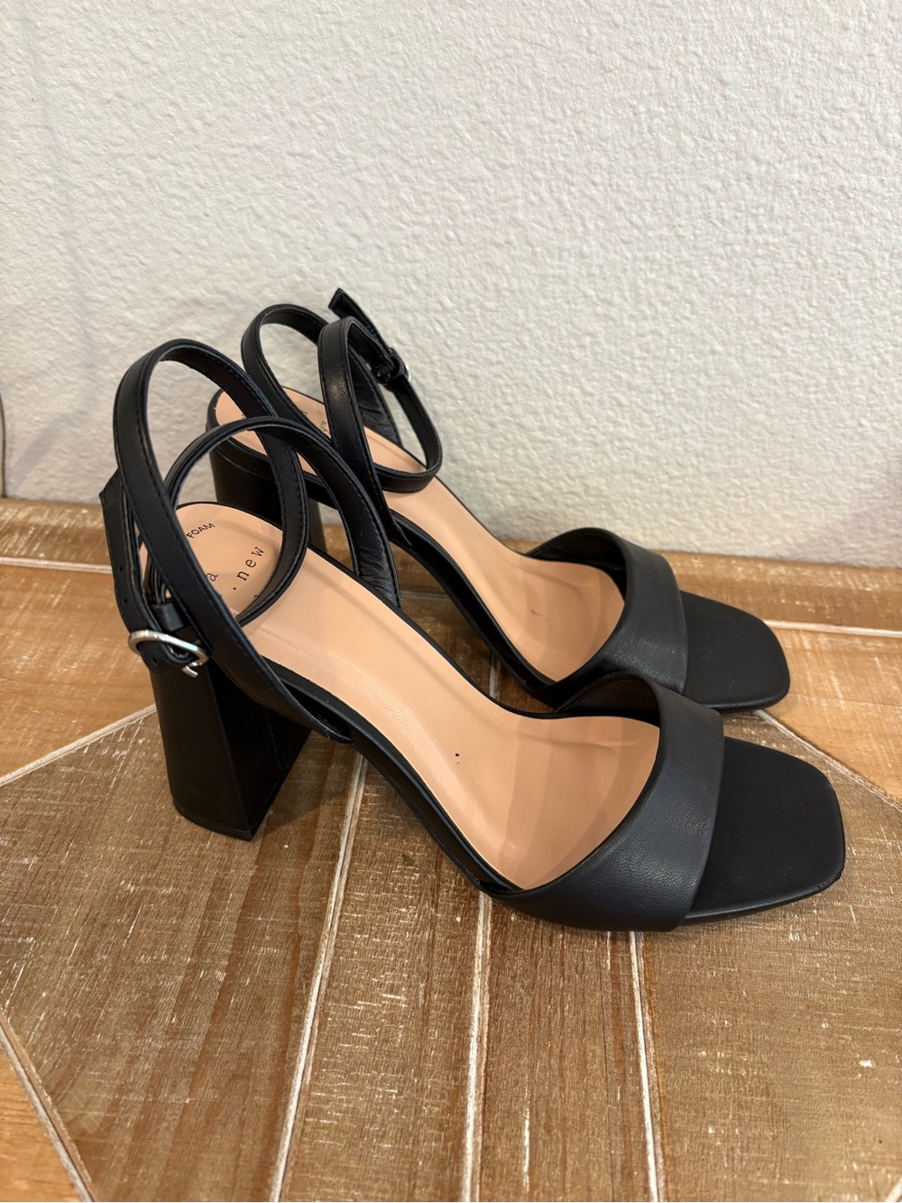 A New Day Black Block Heel Sandals Ankle Strap Target Women’s 9